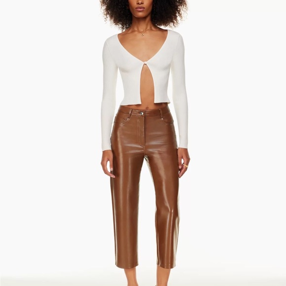 Cropped Babaton Melina faux leather pant - Picture 5 of 6